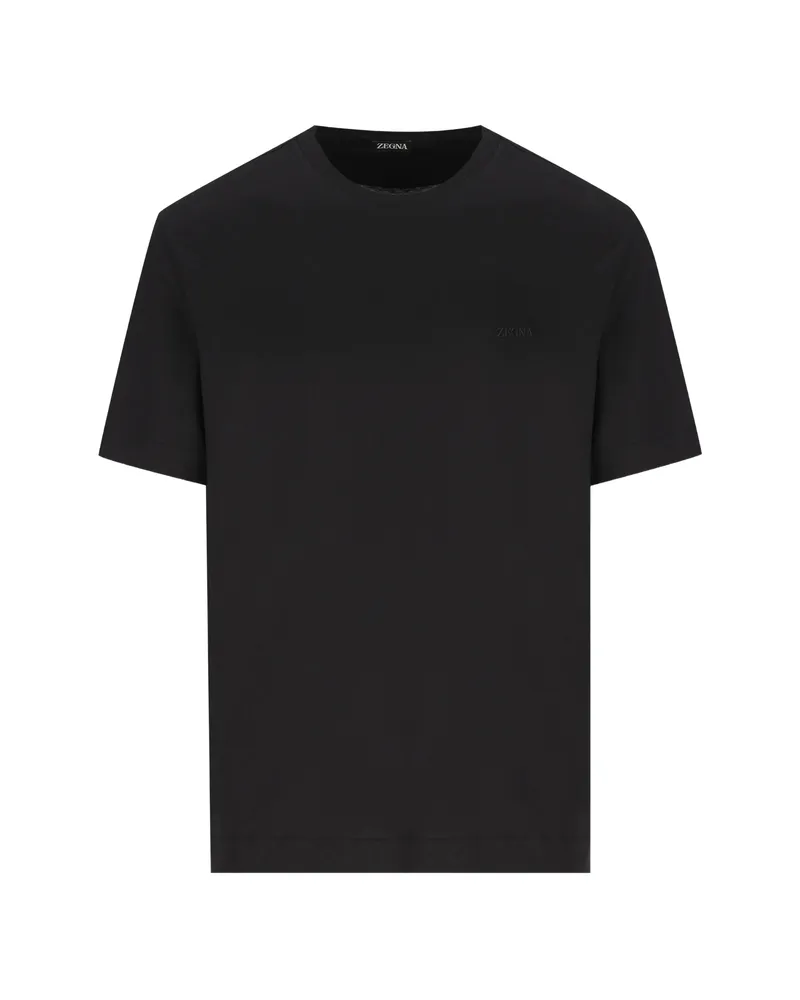Ermenegildo Zegna Logo-embroidered T-shirt Black