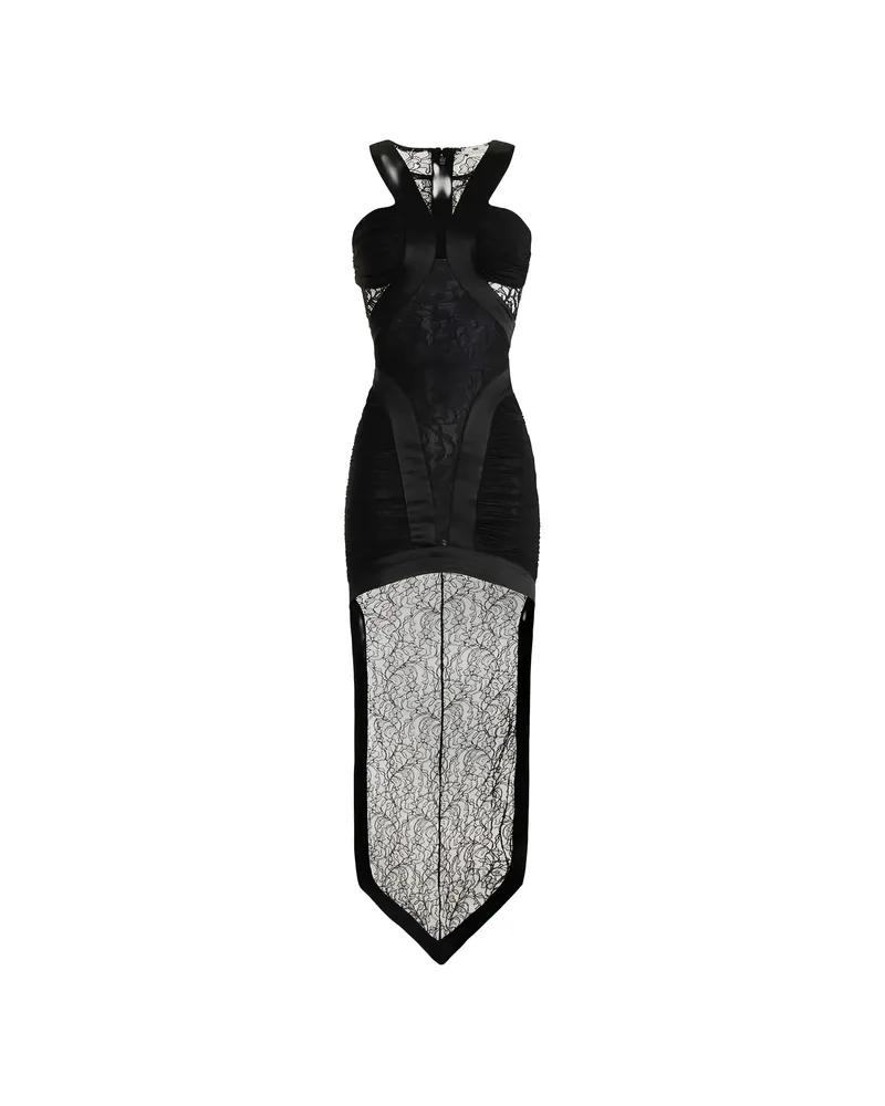 Elisabetta Franchi Floral-lace Train Dress Black