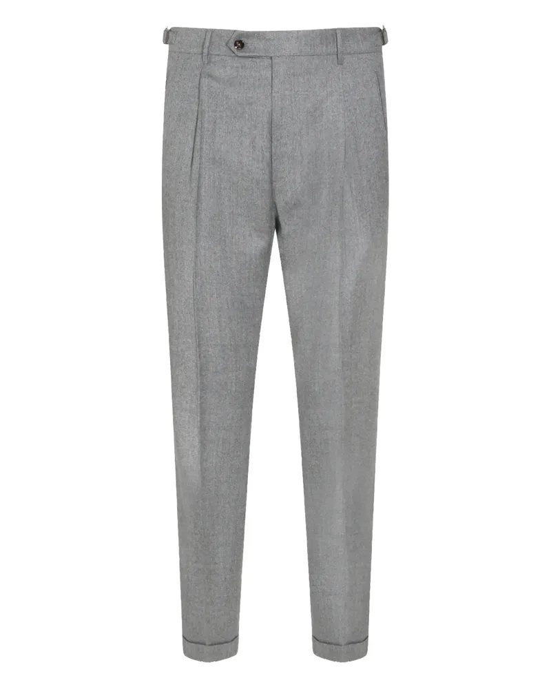 Berwich Button-fastening Pleated Trousers Grey