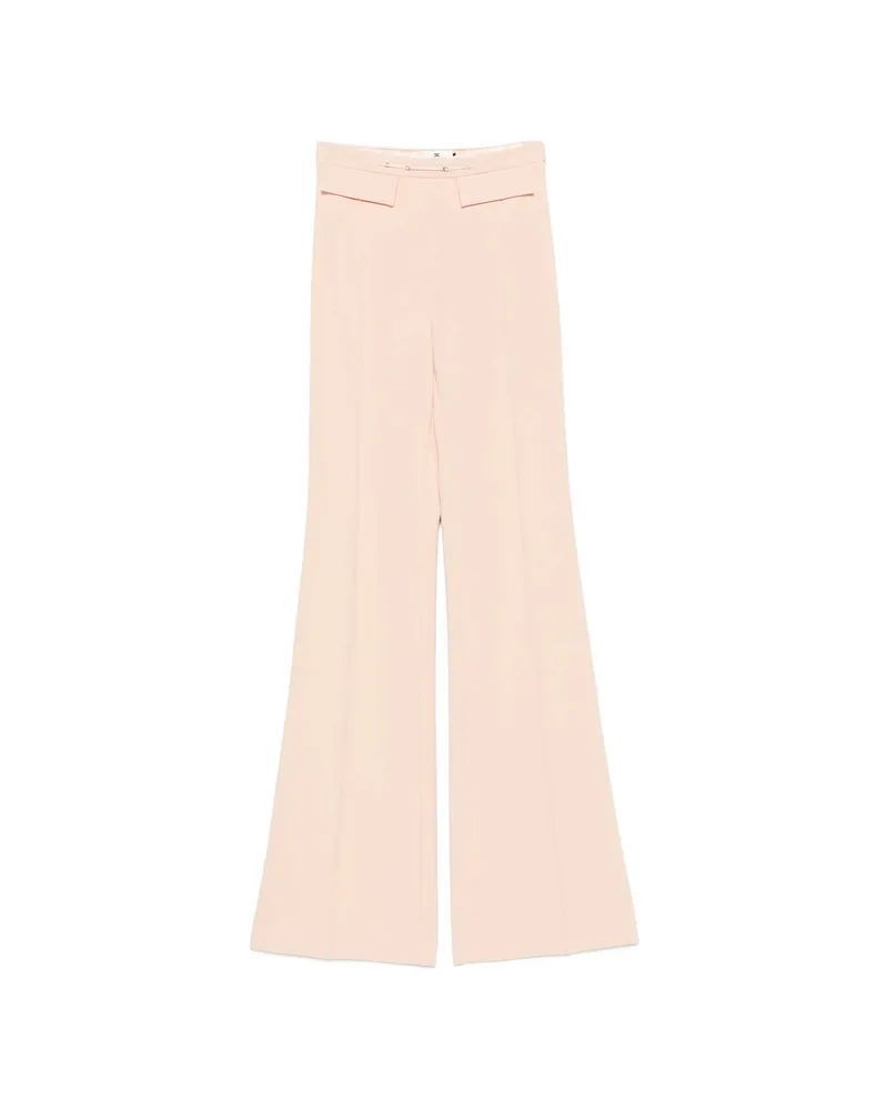 Elisabetta Franchi Logo-plaque Flared Trousers Pink