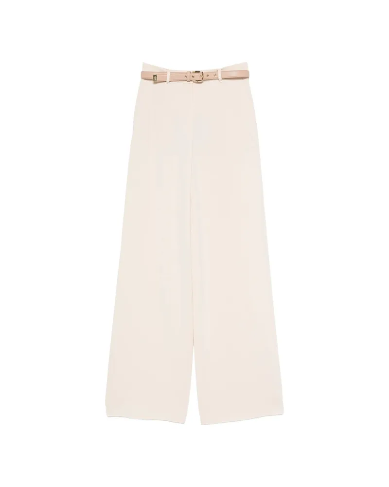 Max Mara Belted Wide-leg Trousers Neutrals