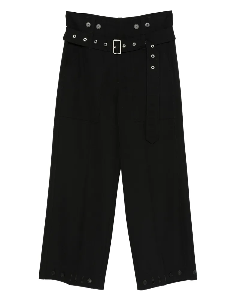 Seafarer Belted Wide-leg Trousers Black