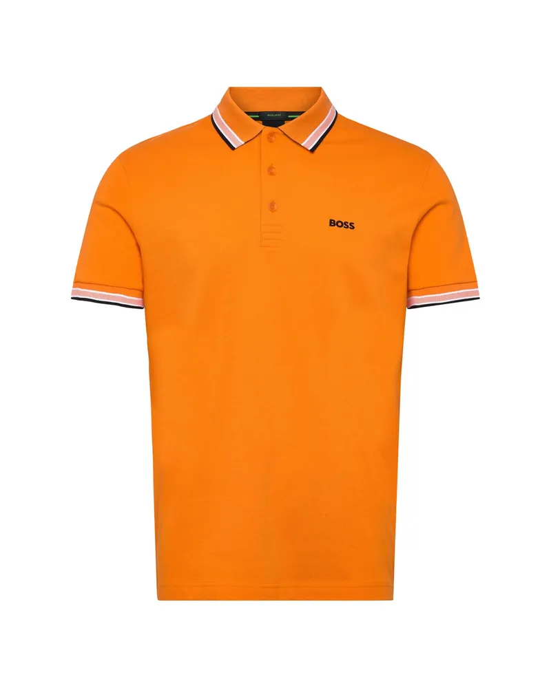 HUGO BOSS Paddy Polo Shirt In Cotton Piqué Orange