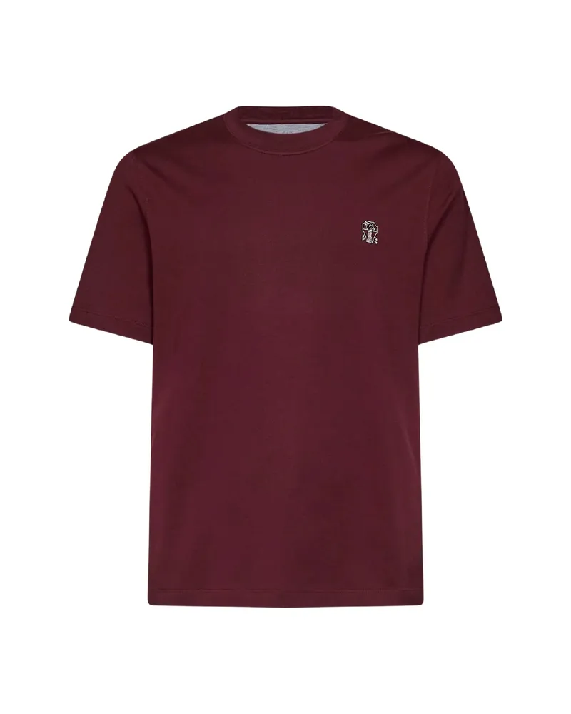 Brunello Cucinelli Solomeo Crest T-shirt Red