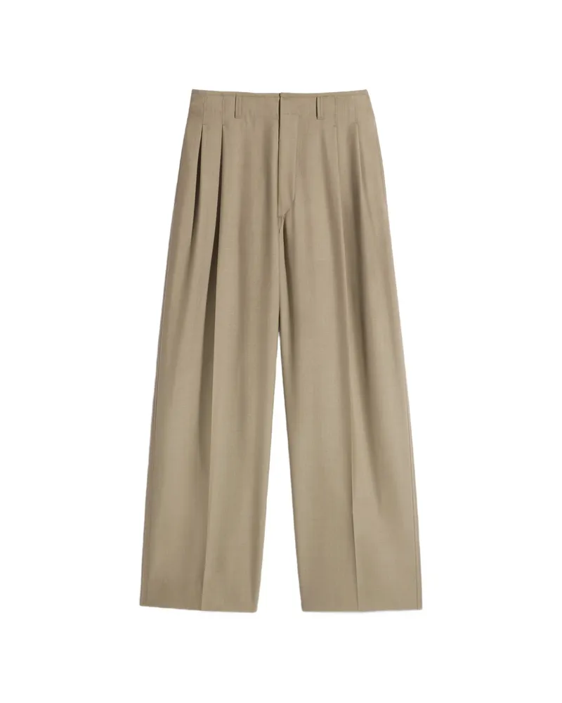 Christophe Lemaire Pleated Tailored Trousers Neutrals