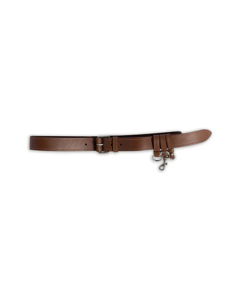 Miu Miu Logo-detail Leather Belt Brown