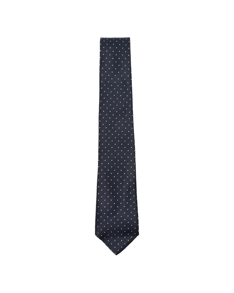 Canali Polka-dot Silk Tie Blue