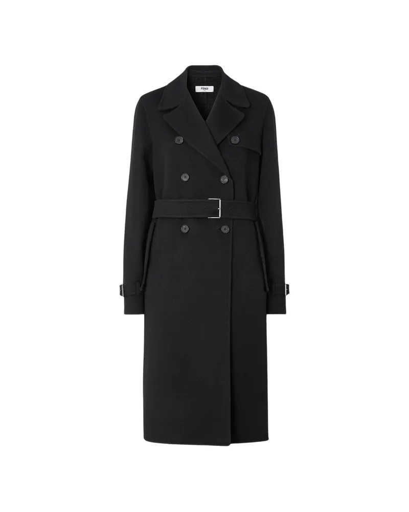 Fendi Double-breasted Belted Coat Black
