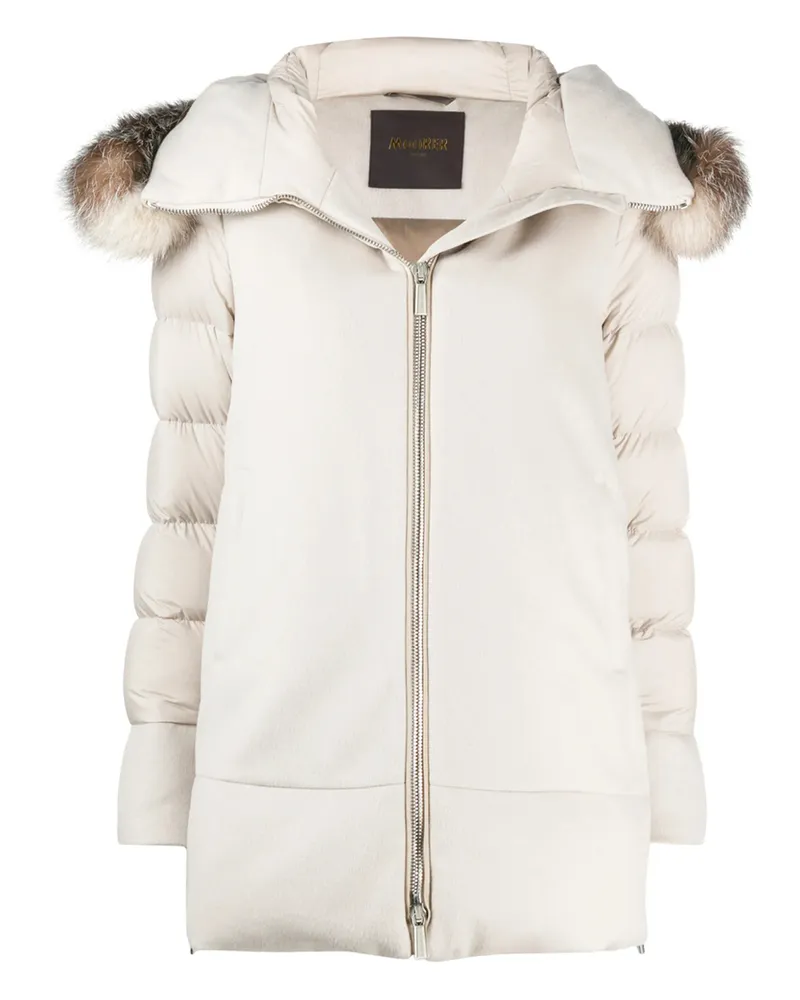 MOORER Fresia-Le Detachable-trim Coat Neutrals