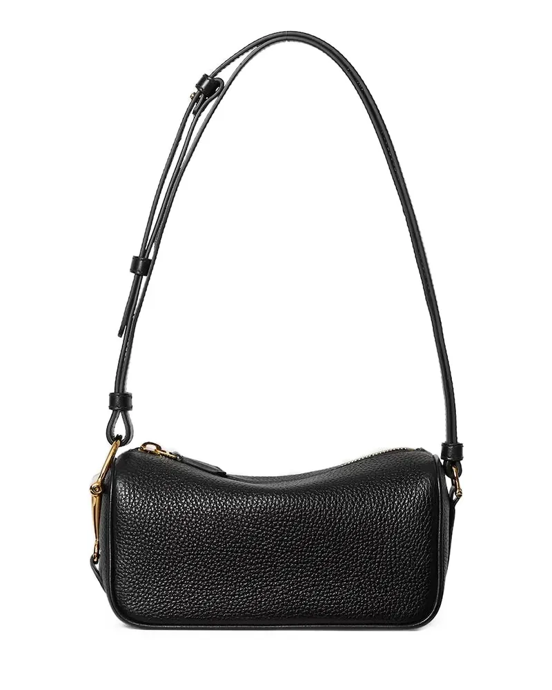 Gucci Mini Half Horsebit Grained-leather Shoulder Bag Black