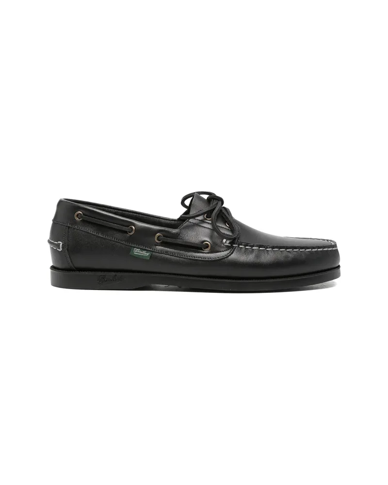 Paraboot Barth Leather Boat Shoes Black