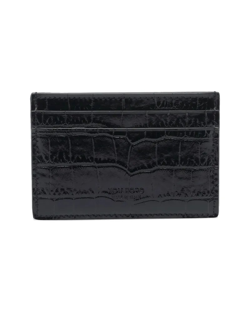 Tom Ford Crocodile-effect Card Holder Black