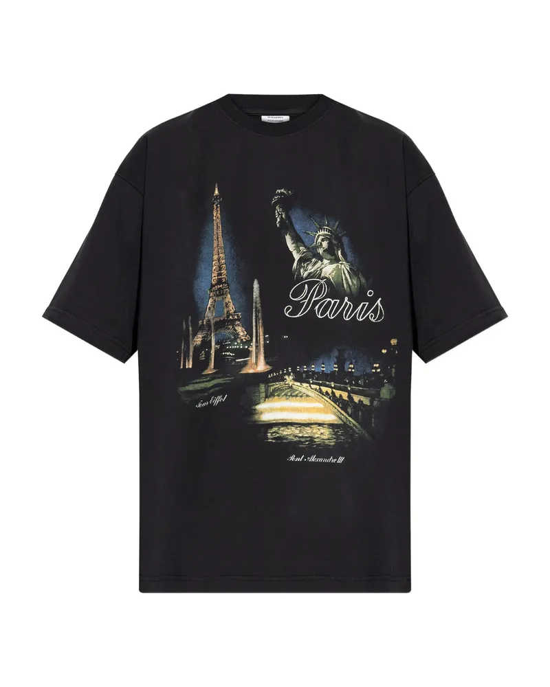 VETEMENTS Eiffel Tower-print T-shirt Black