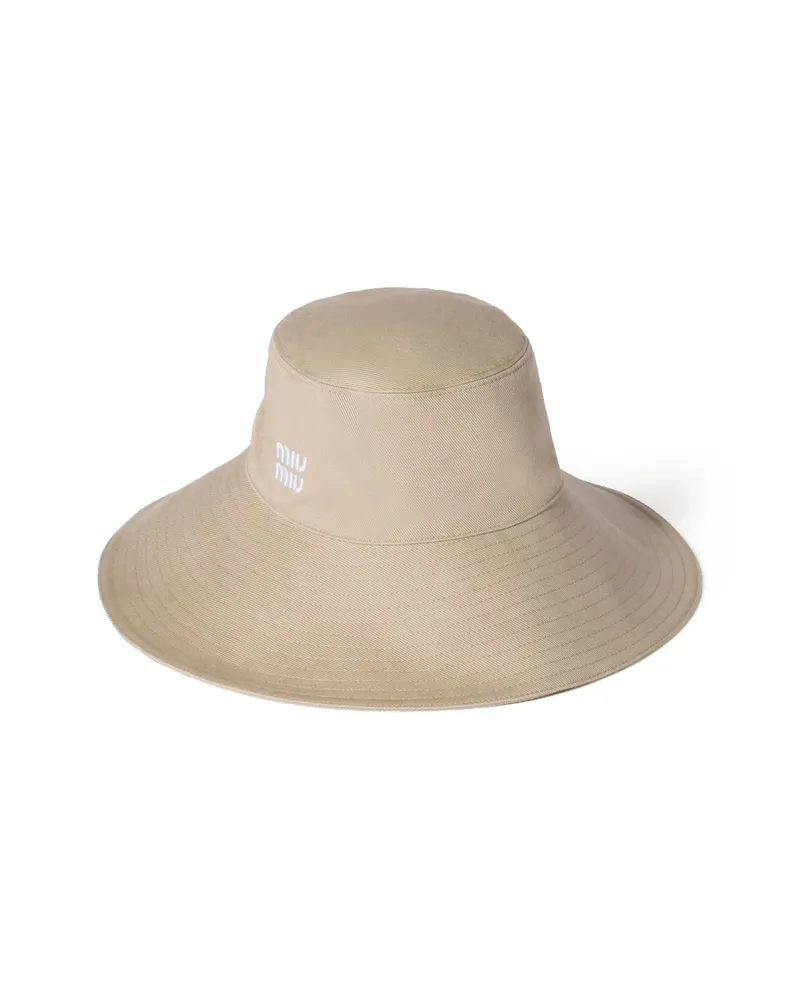 Miu Miu Denim Bucket Hat Brown