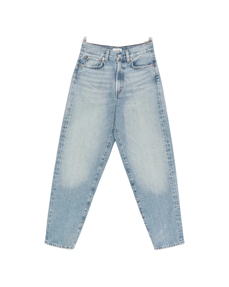 AGOLDE Faded Pressed-crease Jeans Blue