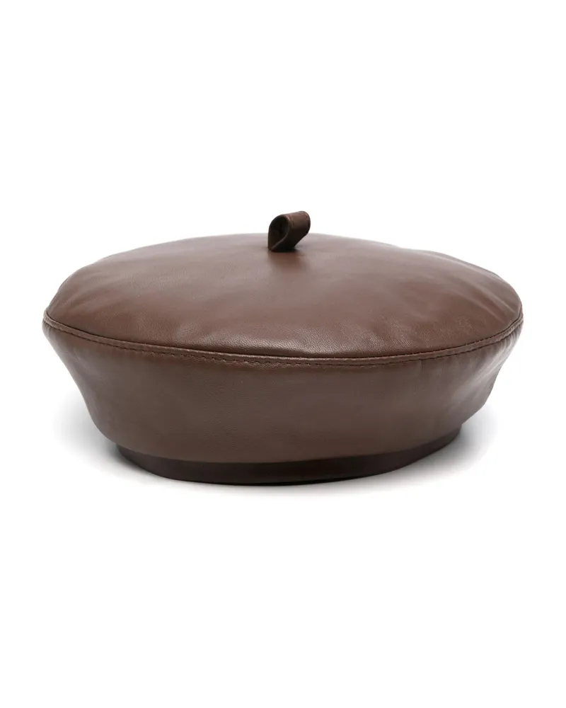 RUSLAN BAGINSKIY Leather Beret Brown
