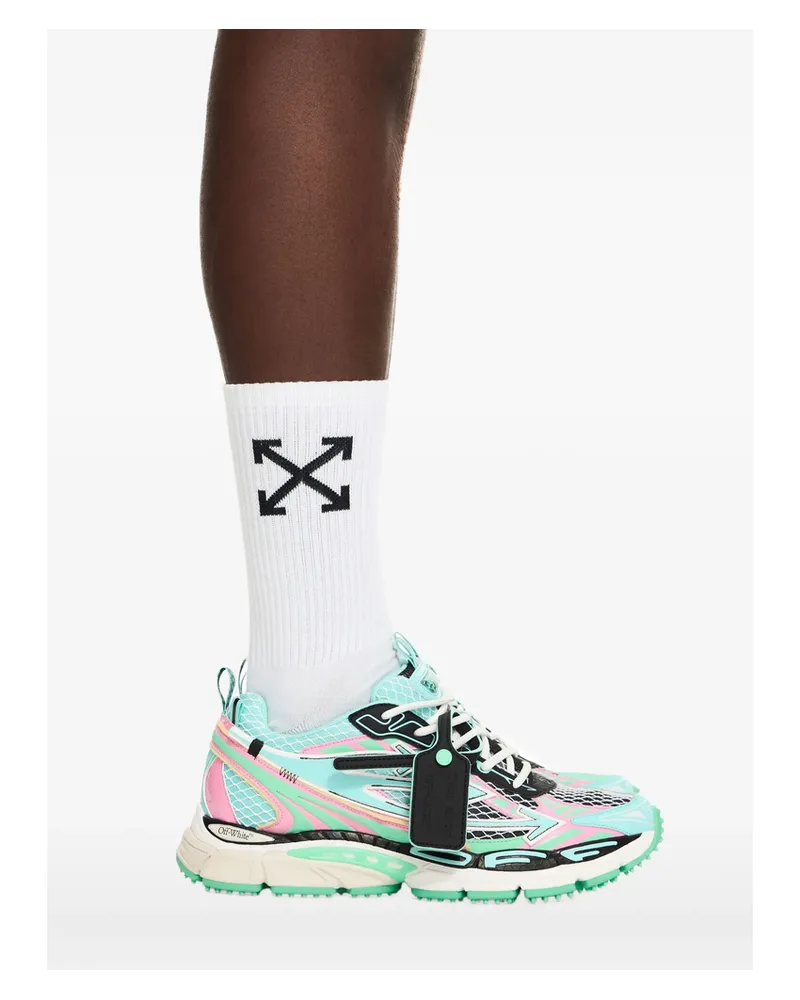 OFF-WHITE Be Right Back Fishnet Arrow Sneakers Blue