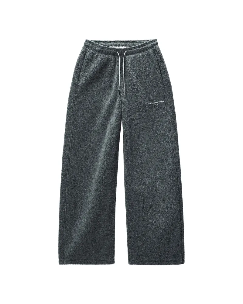 Alexander Wang Mid-rise Track Pant W/ Rhinestone Drawcord Grey
