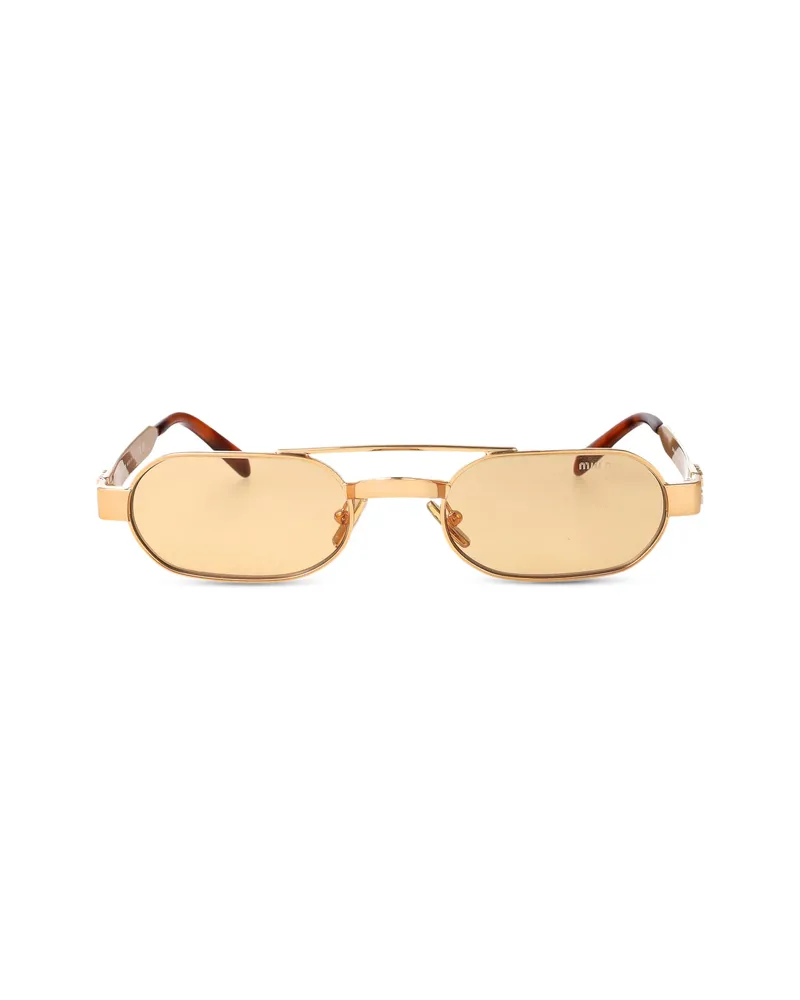 Miu Miu Geometric-frame Sunglasses Gold
