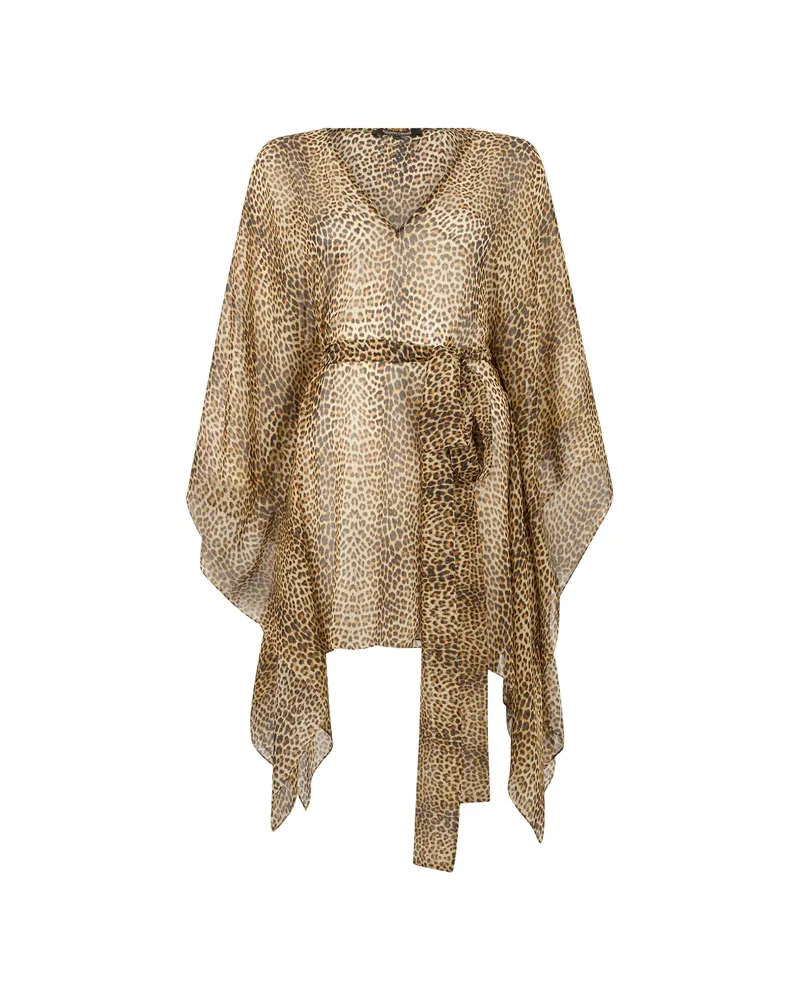 Roberto Cavalli Leopard Print Tie Beachwear Neutrals