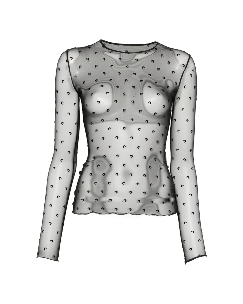 Marine Serre Moon-print T-shirt Black