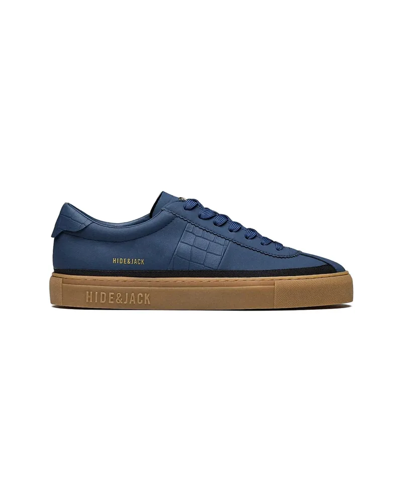 Hide & Jack Croc-effect Panel Sneakers Blue