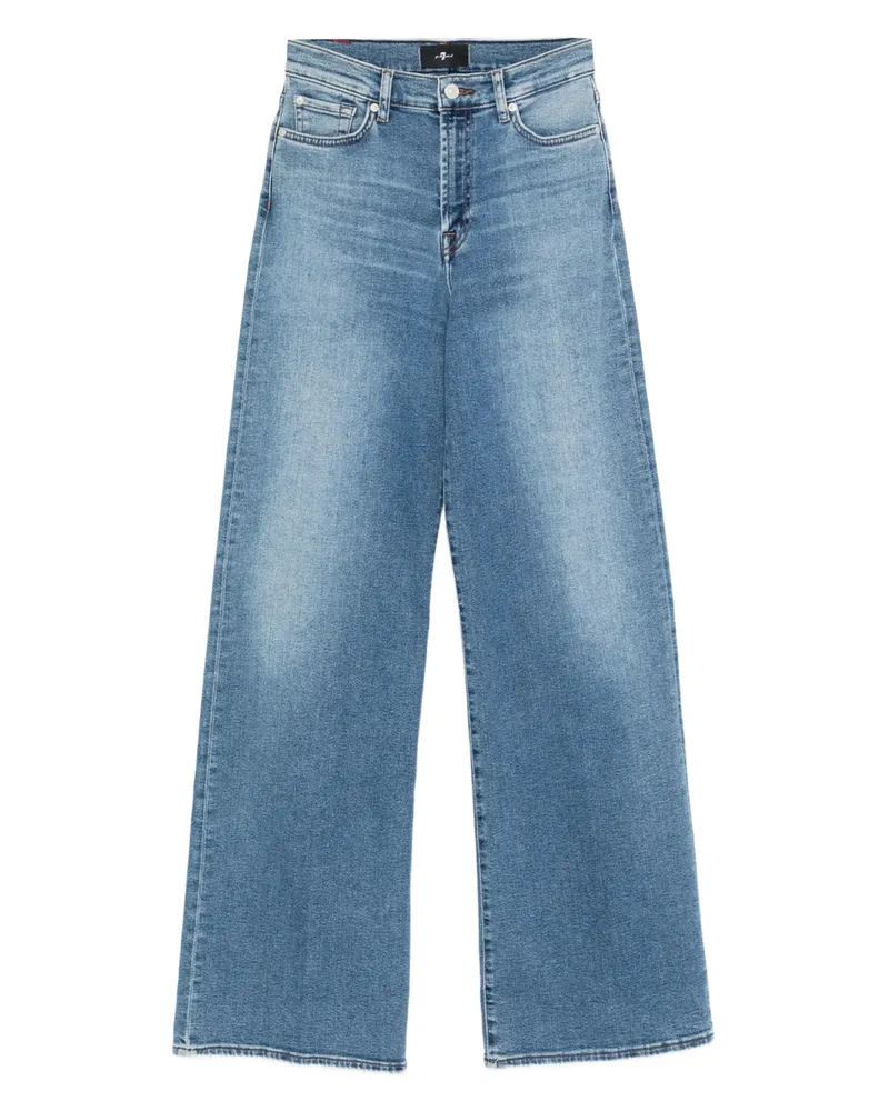 7 for all mankind Buttoned Wide-leg Jeans Blue