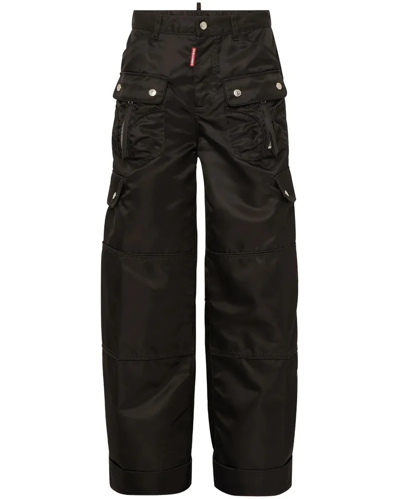 Dsquared2 Satin Cargo Trousers Black