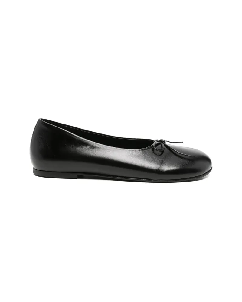 Paloma Wool Napoli Bow-detail Leather Ballet Flats Black
