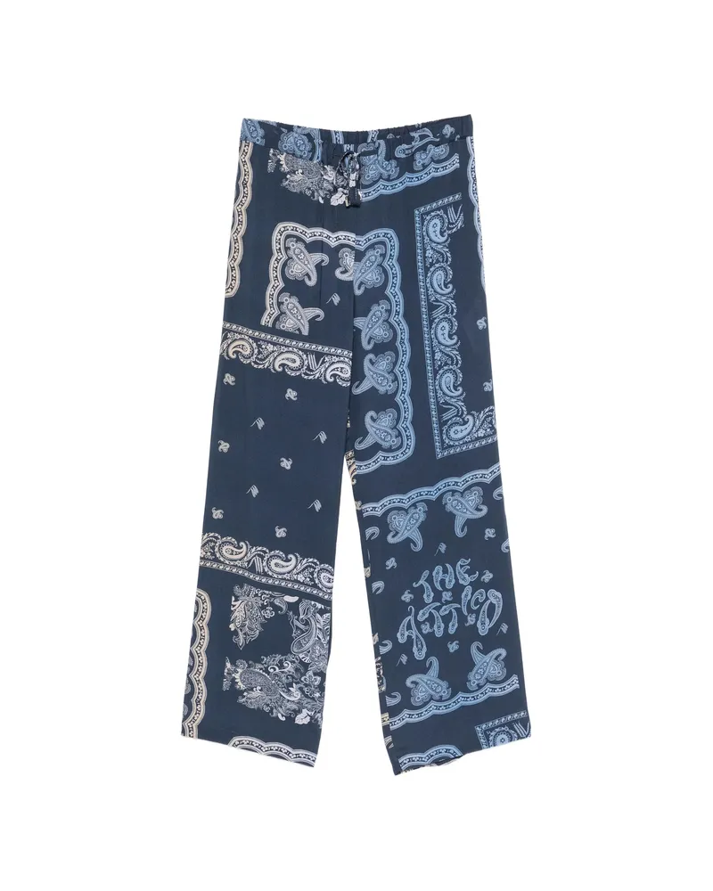 ATTICO Paisley Drawstring Trousers Blue