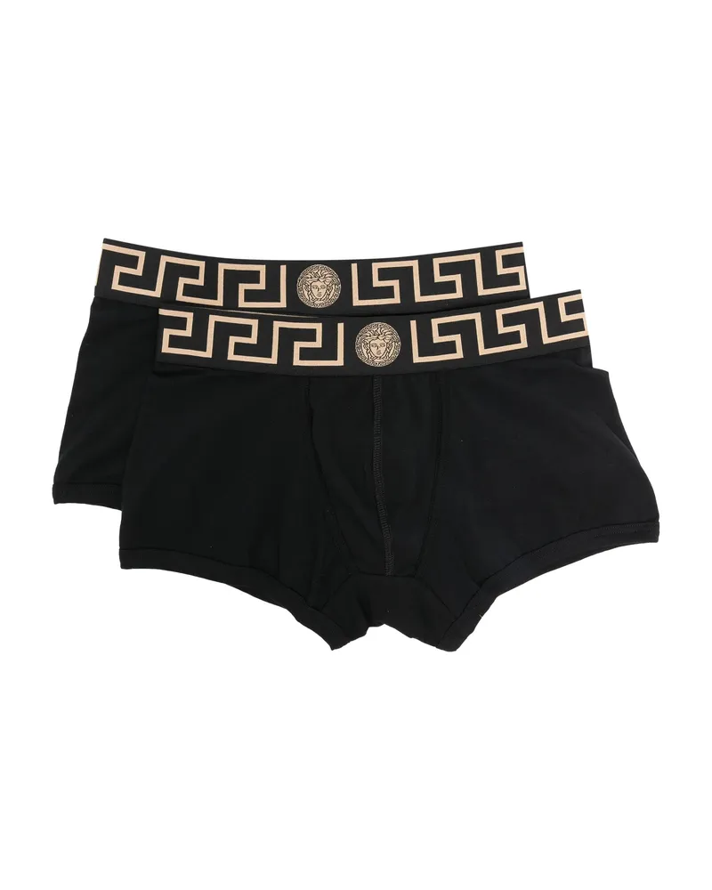 Versace Medusa-jacquard Briefs (pack Of Two Black