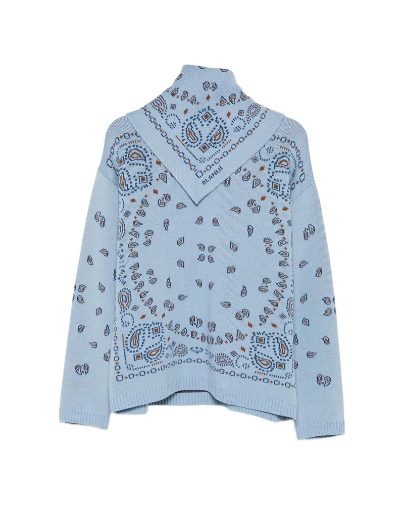 Alanui Bandana-jacquard Sweater Blue