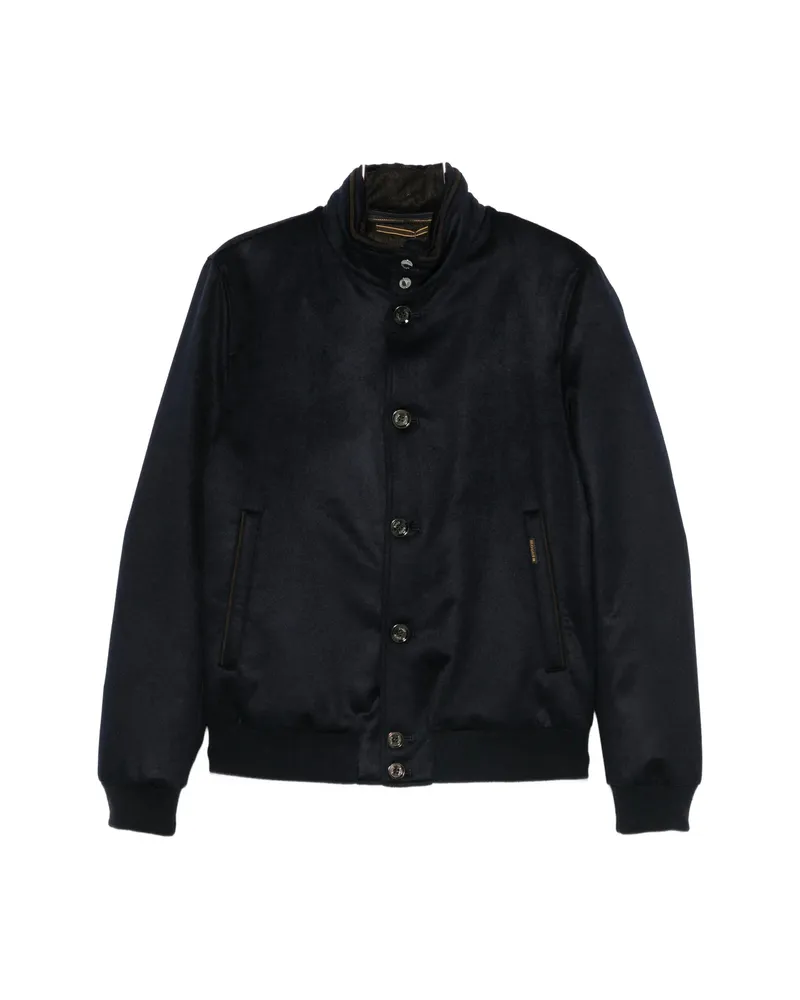 MOORER Button-fastening Bomber Jacket Blue