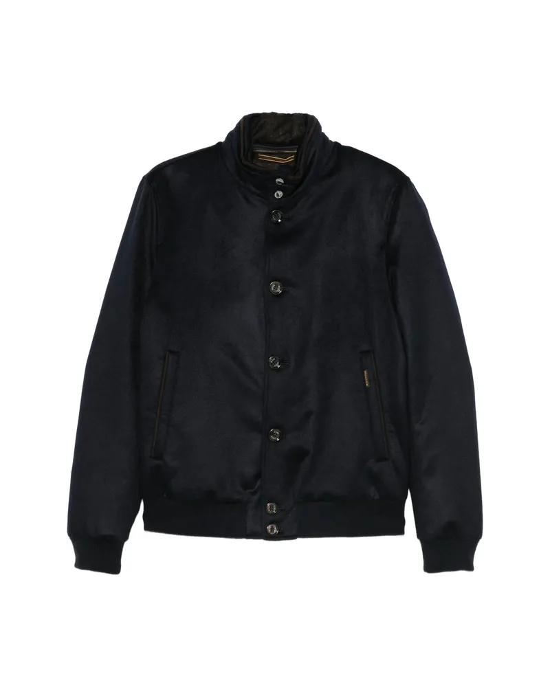 MOORER Button-fastening Bomber Jacket Blue