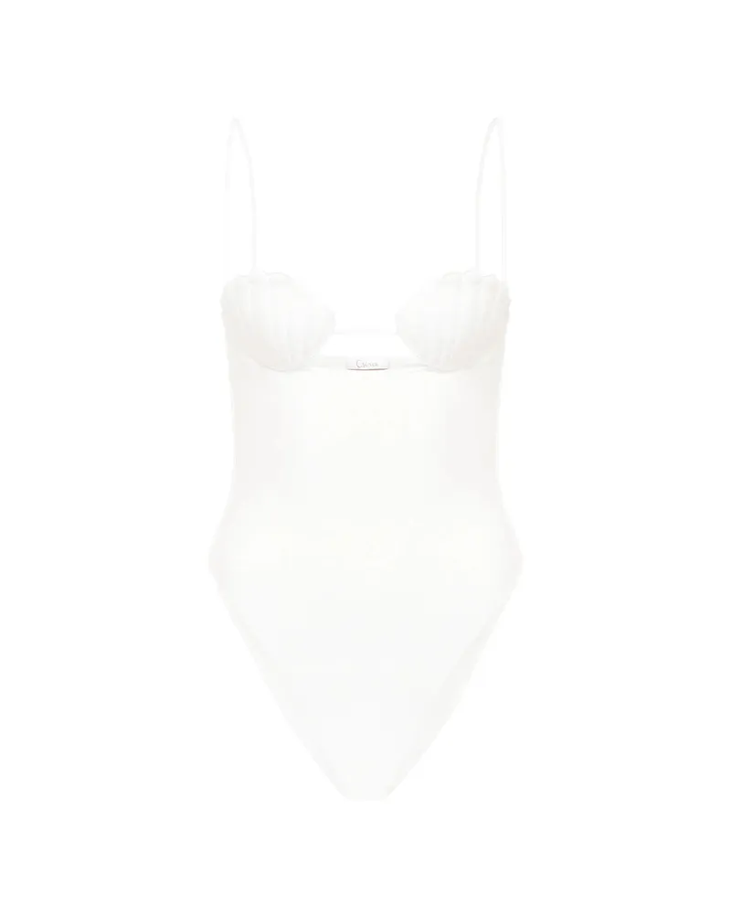Oséree Bridal Shell Swimsuit White