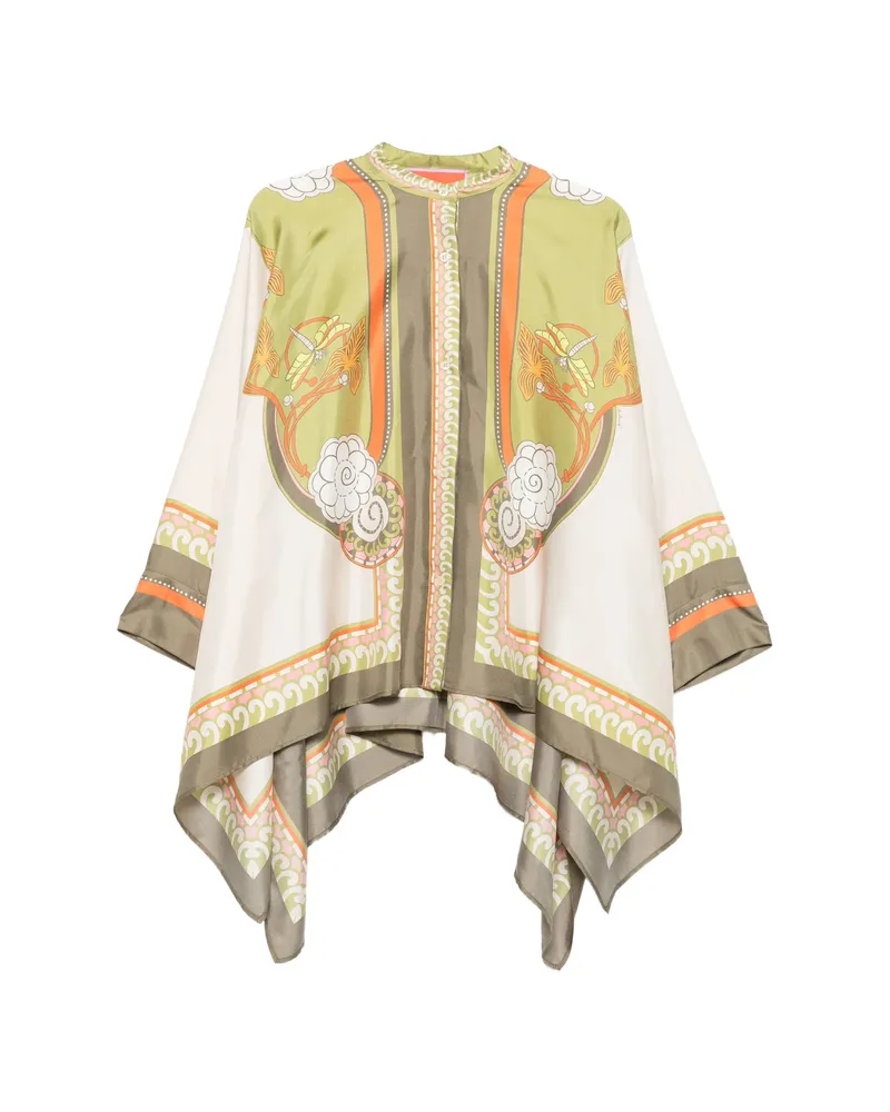 La DoubleJ Foulard Printed Silk Shirt Green