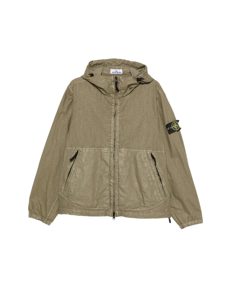 Stone Island Hooded Zip Jacket Green