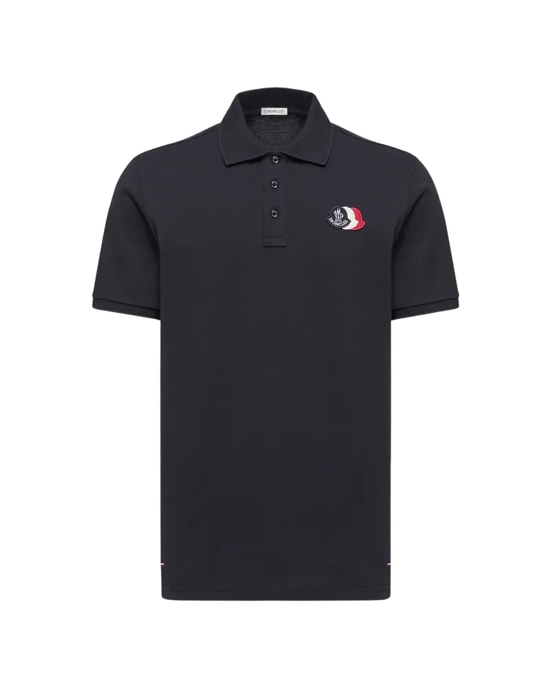 Moncler Logo-patch Polo Shirt Black