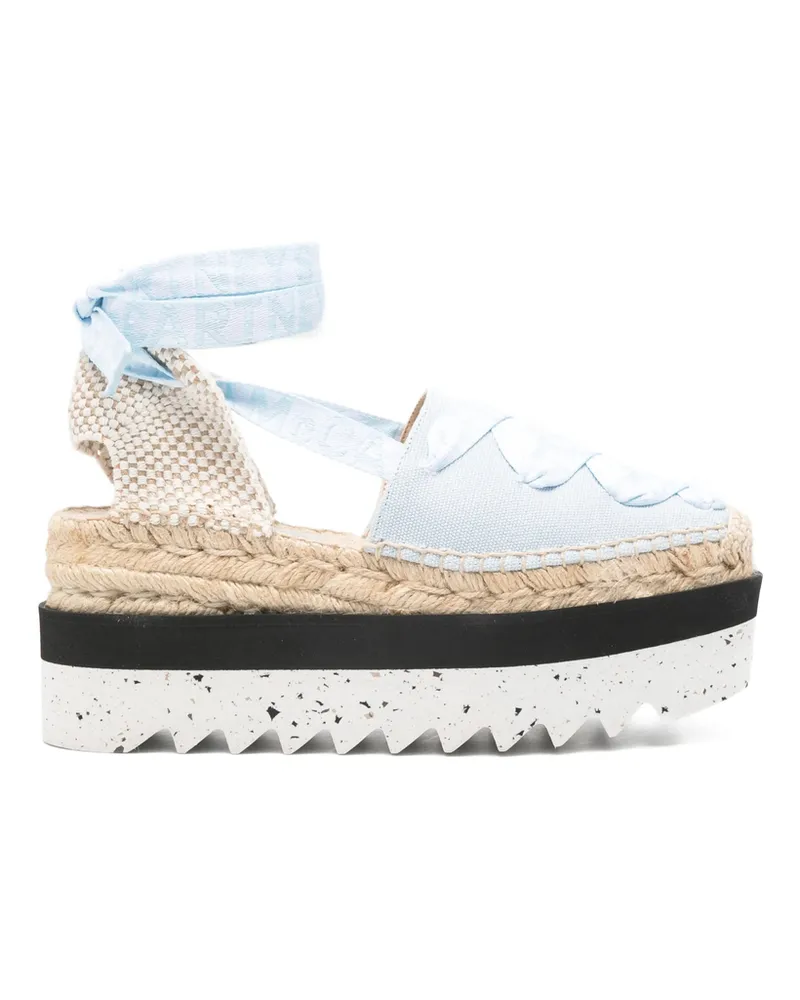 Stella McCartney Ribbon-detail Platform Espadrilles Blue
