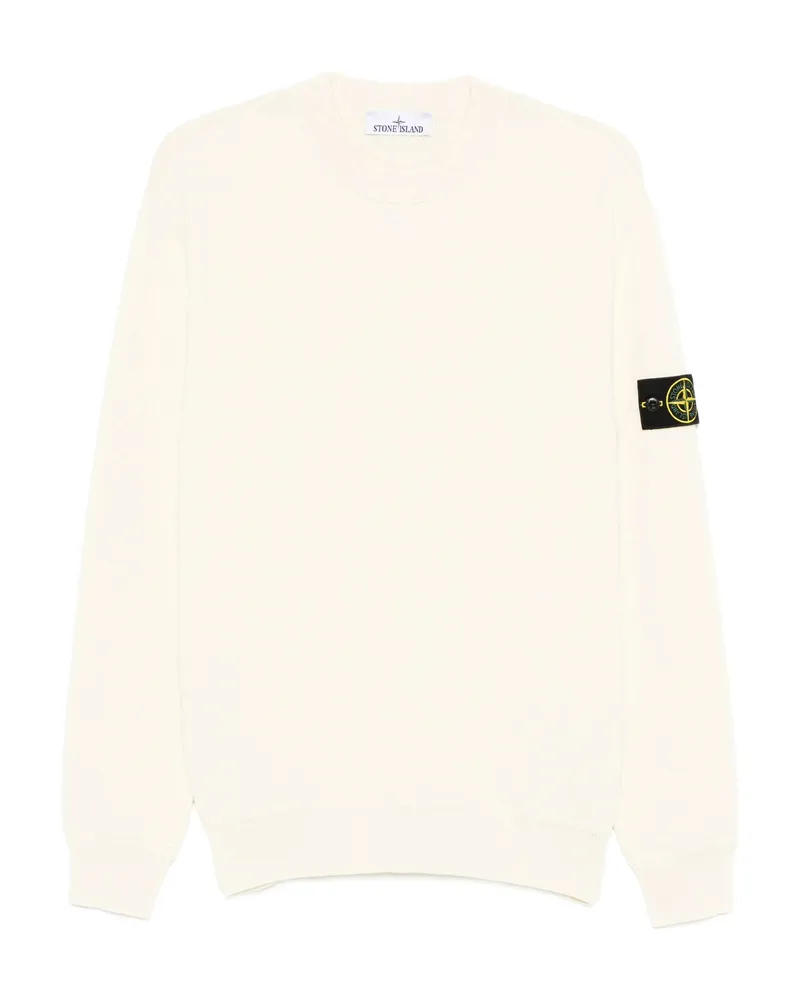Stone Island Logo-patch Crew-neck Sweater Neutrals