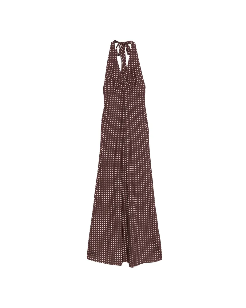 Faithfull The Brand Rosa Polka-dot Maxi Dress Brown