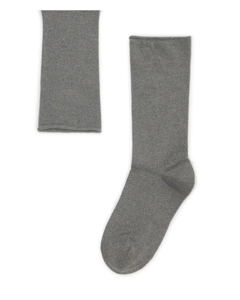 Brunello Cucinelli Lurex Cashmere Blend Socks Grey