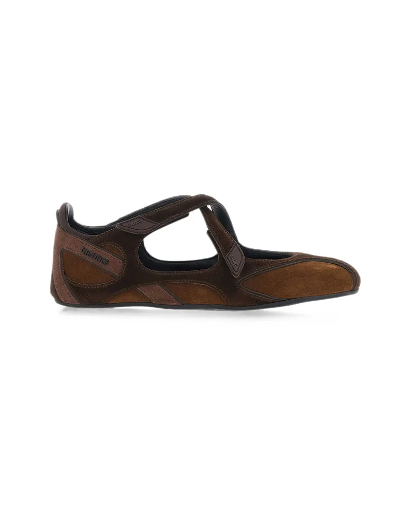 ATTICO Floor 01 Suede Ballet Flats Brown