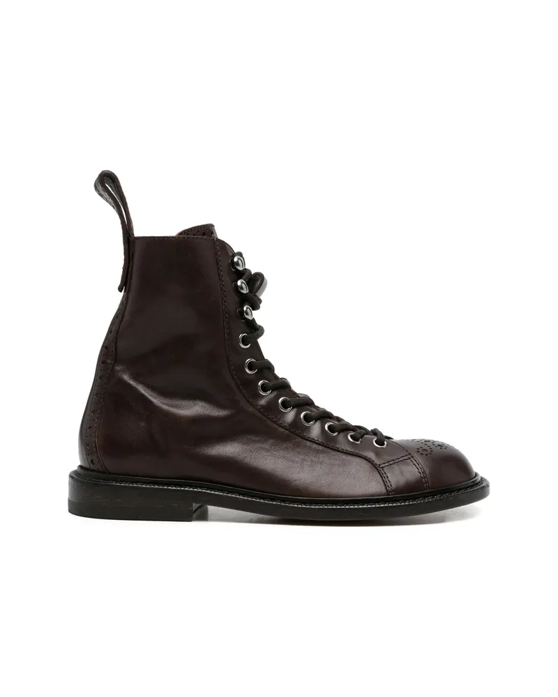 Versace Lace-up Brogue Boots Brown