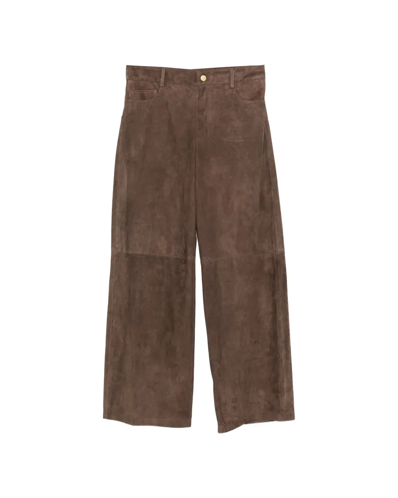 Max Mara Suede Trousers Brown