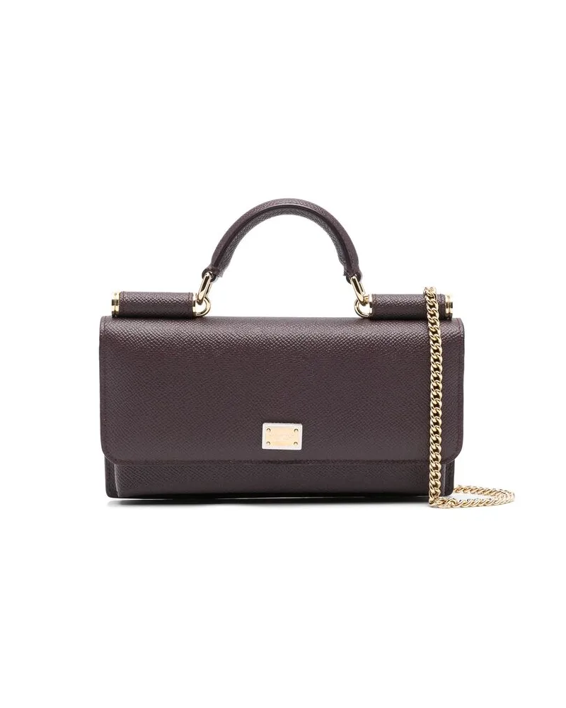 Dolce & Gabbana Logo-plaque Chain-strap Phone Bag Purple