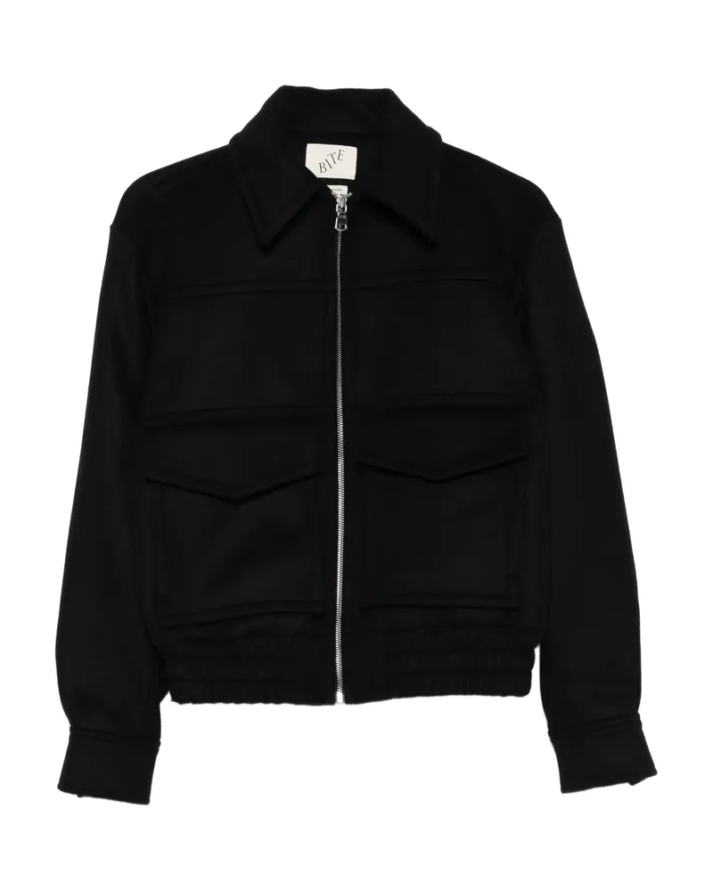 BITE Studios Cila Flap-pocket Zip-front Jacket Black