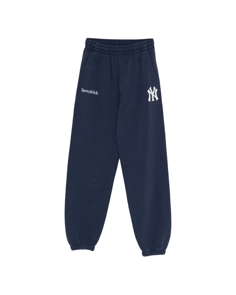 SPORTY & RICH Brianna Logo-embroidered Track Pants Blue