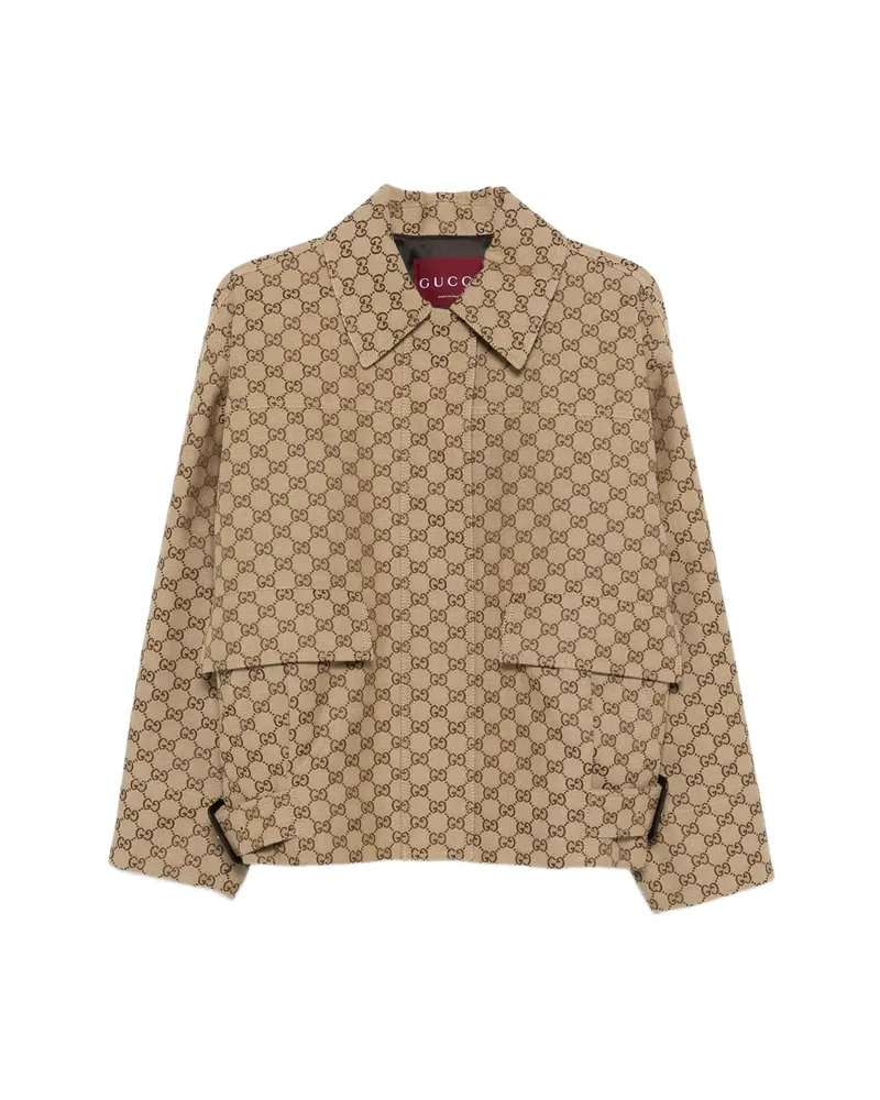 Gucci Logo-monogram Jacket Neutrals