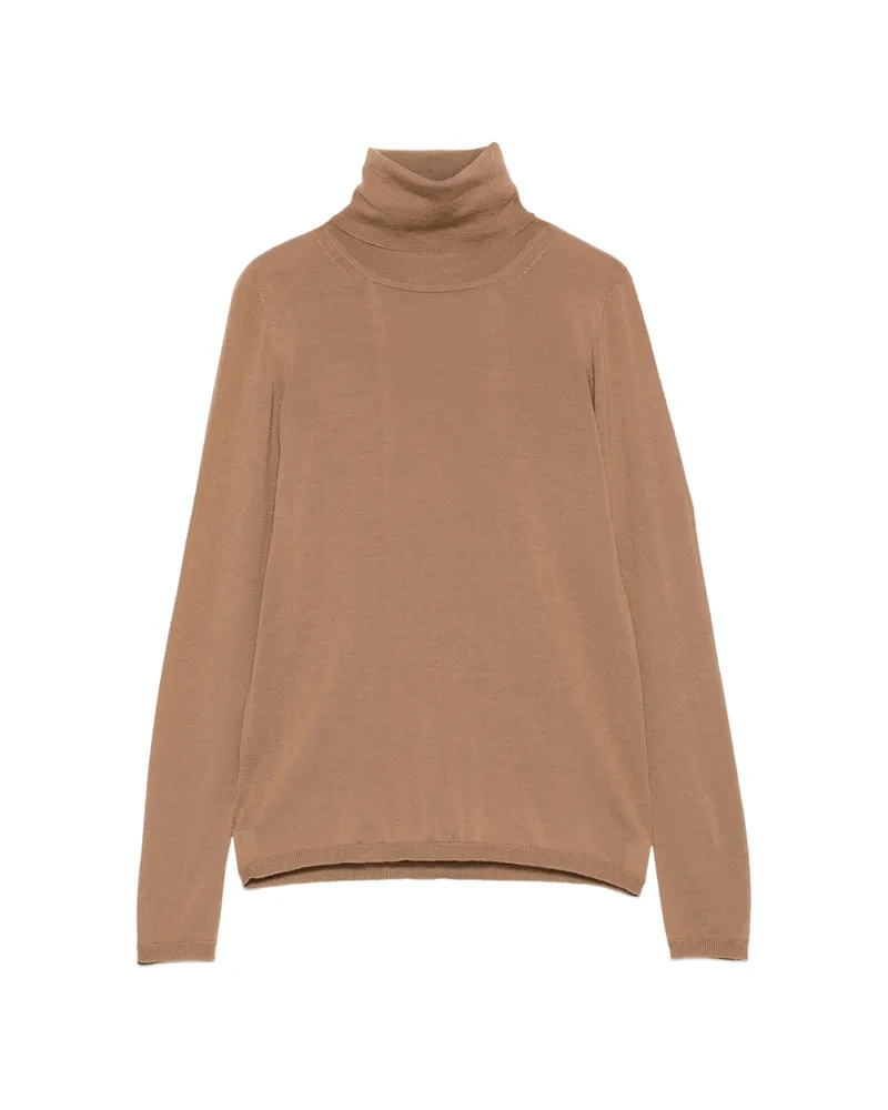 Max Mara Roll-neck Long-sleeve Sweater Brown